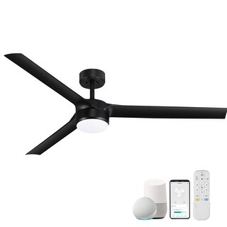 60" Large Smart Ceiling Fans with LED Lights and Remote,Indoor Outdoor ...